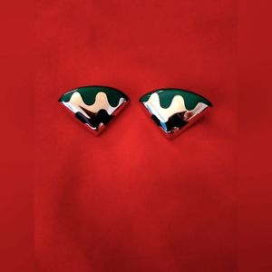 Vintage Mexico Taxco Sterling silver earrings onyx and turquoise stone